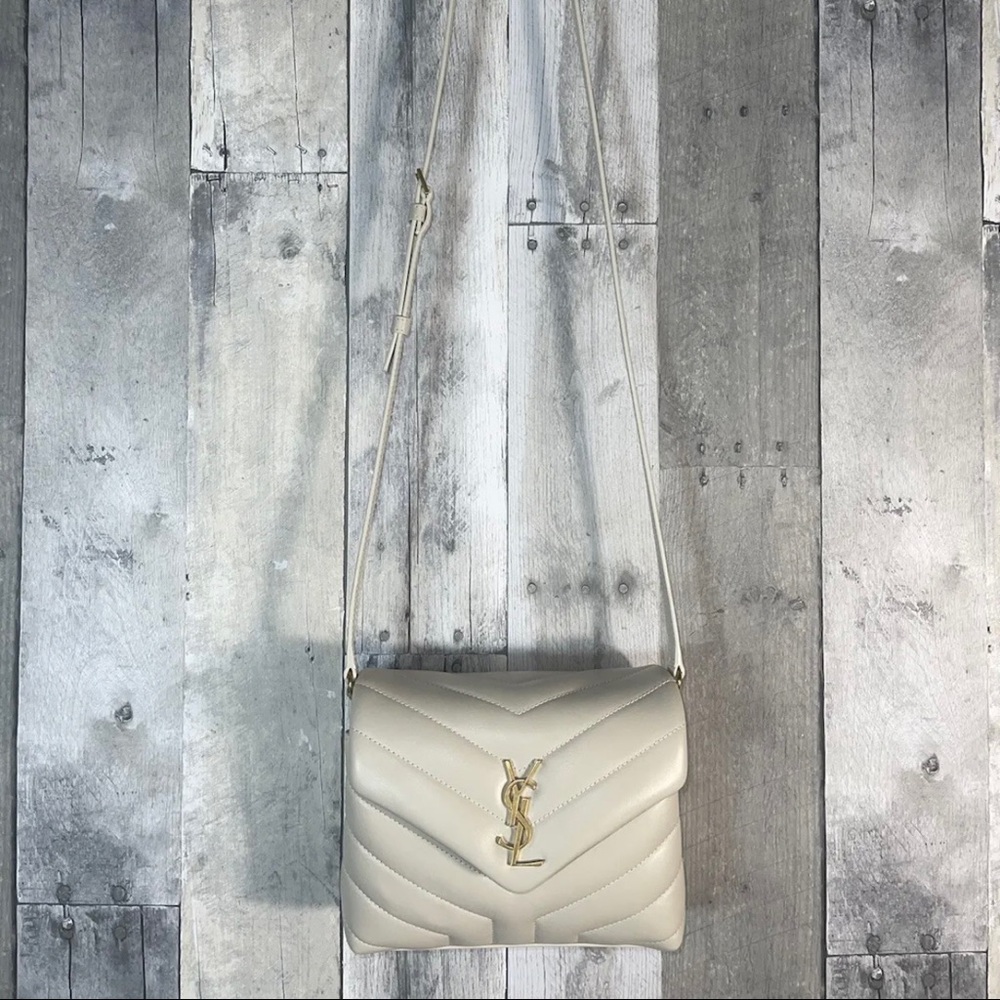SAINT LAURENT YSL Toy Loulou Matelassé Leather Crossbody Bag - Crema Soft $1850 - Picture 2 of 12